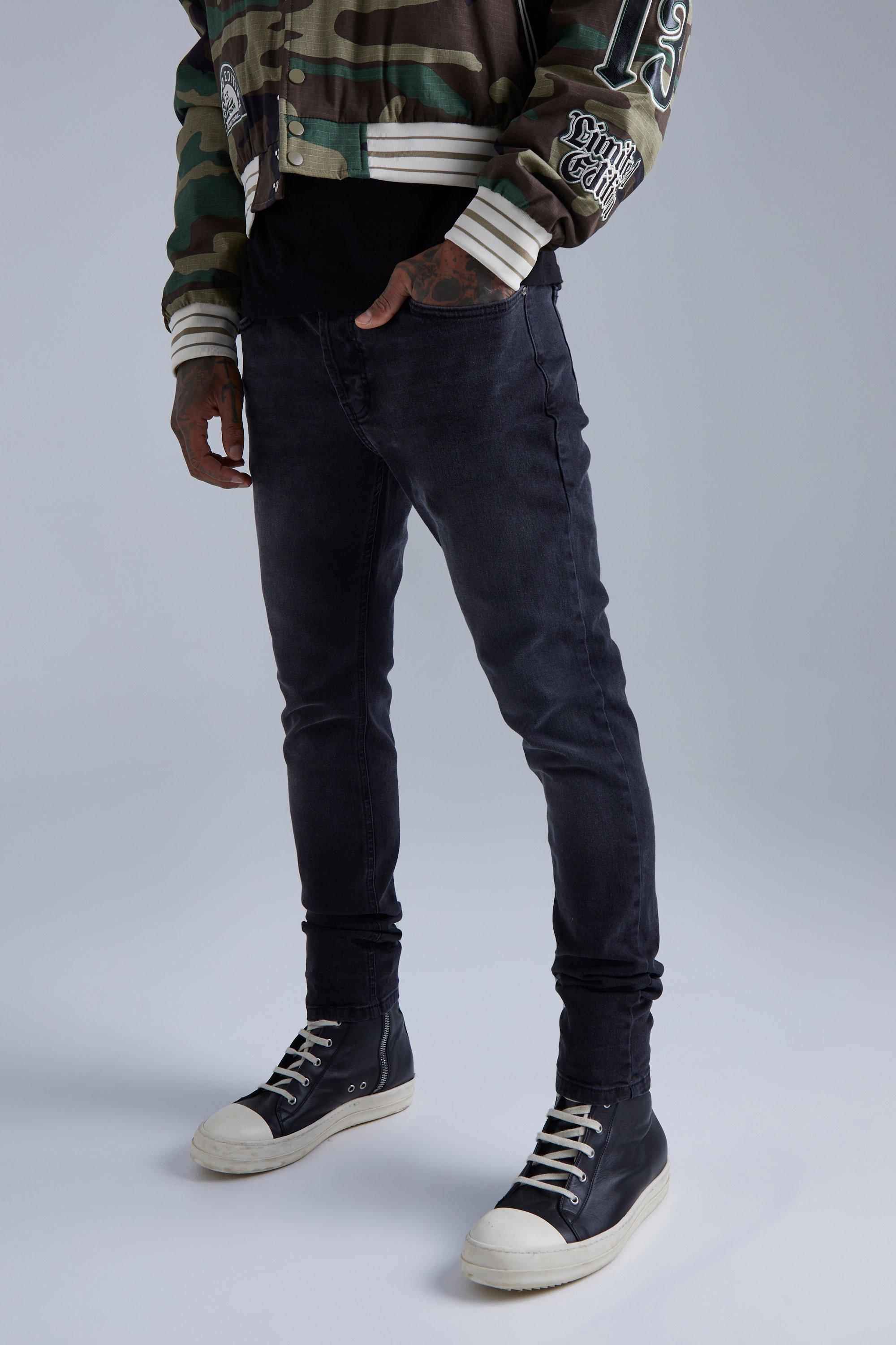 Skinny Stretch Pu Pocket Jeans | boohooMAN USA